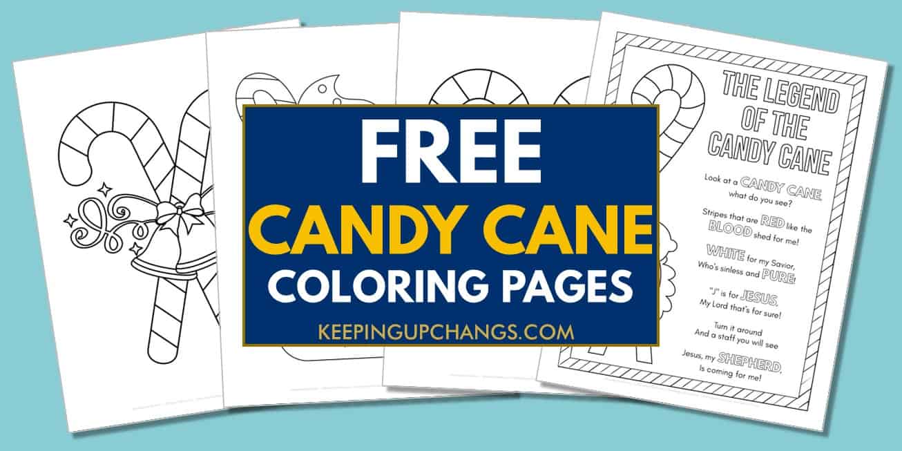 spread of free candy cane coloring pages.