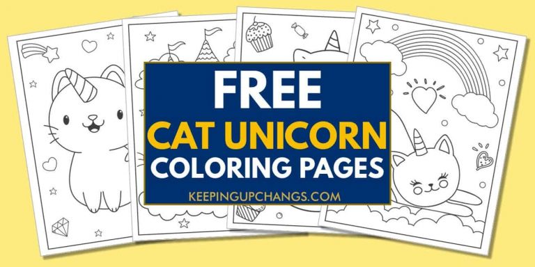 17+ Free Cat Unicorn Coloring Pages, Sheets [POPULAR Printables!]