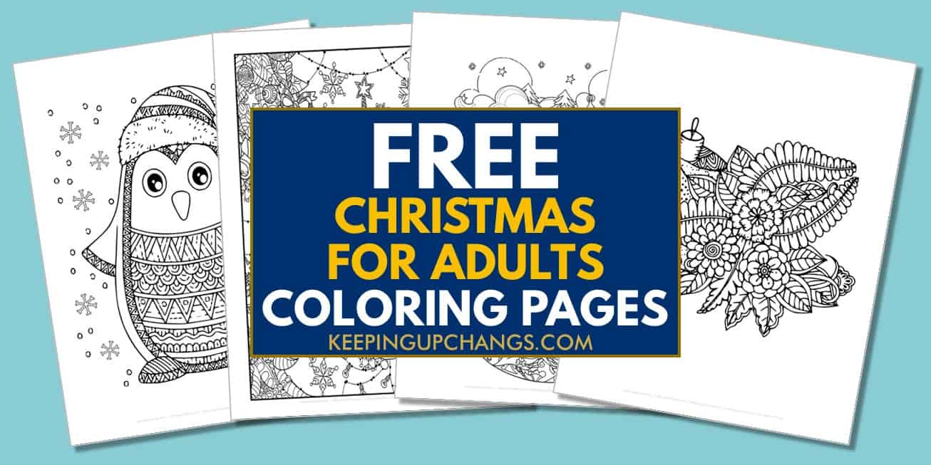spread of free christmas for adults coloring pages.