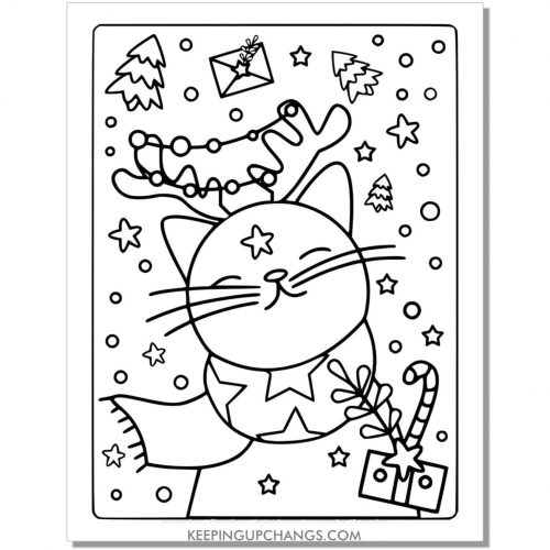 25+ Free Christmas Cat Coloring Pages, Sheets [POPULAR Printables!]