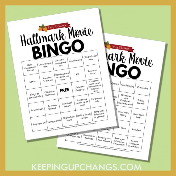 Christmas Hallmark Movie Bingo [FREE Printable!]