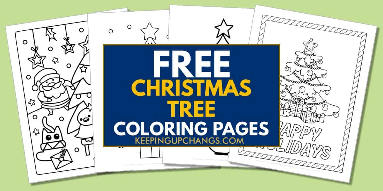 spread of free christmas tree coloring pages.