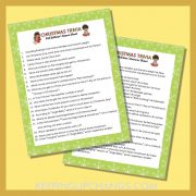 free easy christmas trivia game for kids printable questions and answer sheet.