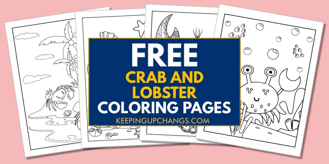 spread of crab, lobster coloring pages, sheets.