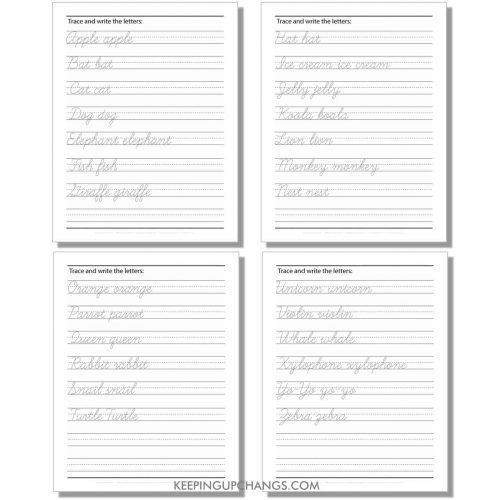 Free Alphabet Letters Cursive Worksheets, Printables [TOP Download!]