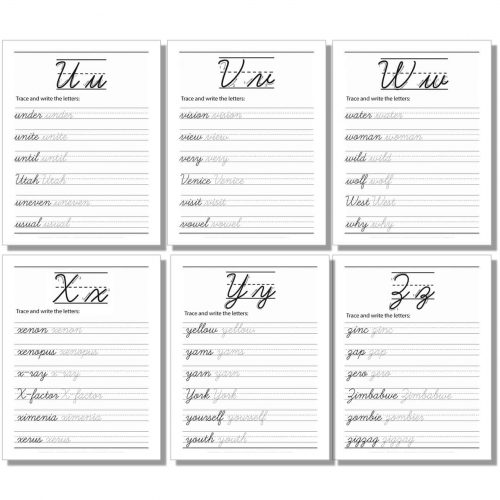 Free Alphabet Words Cursive Worksheets, Printables [TOP Download!]