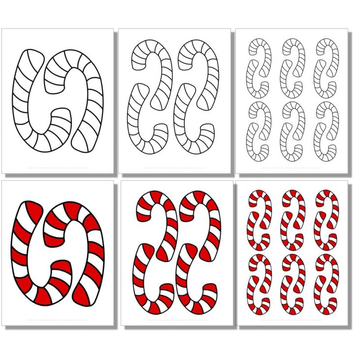 Free Candy Cane Templates, Outlines, Silhouettes [TOP Printables!]