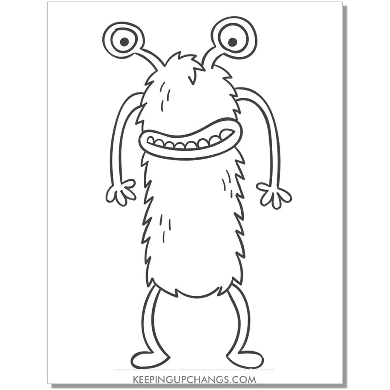 free tall monster with legs coloring page.