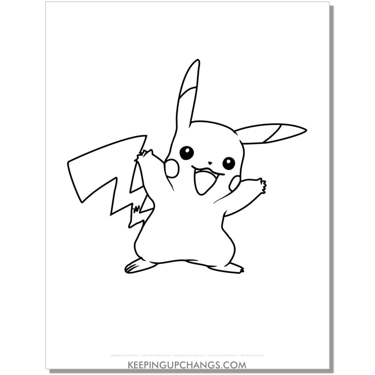 pikachu chibi pokemon coloring page, sheet.