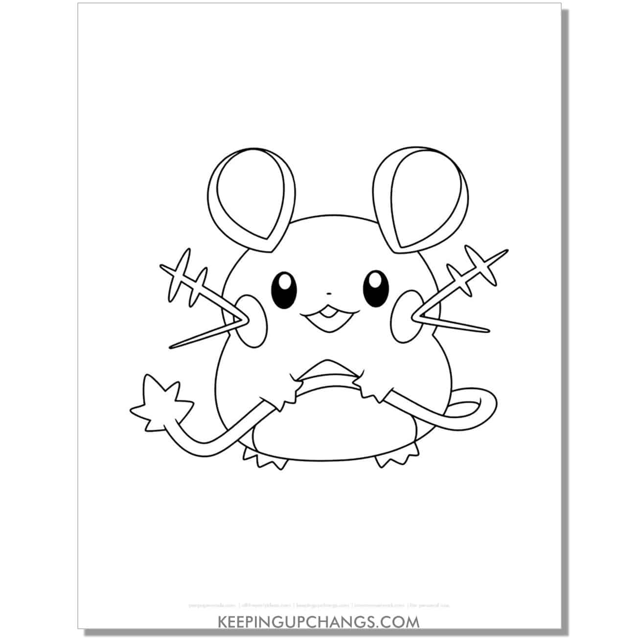 dedenne pokemon coloring page, sheet.