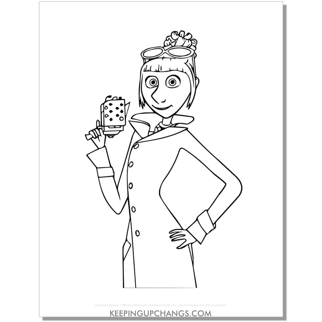free lucy wilde despicable me coloring page, sheet.