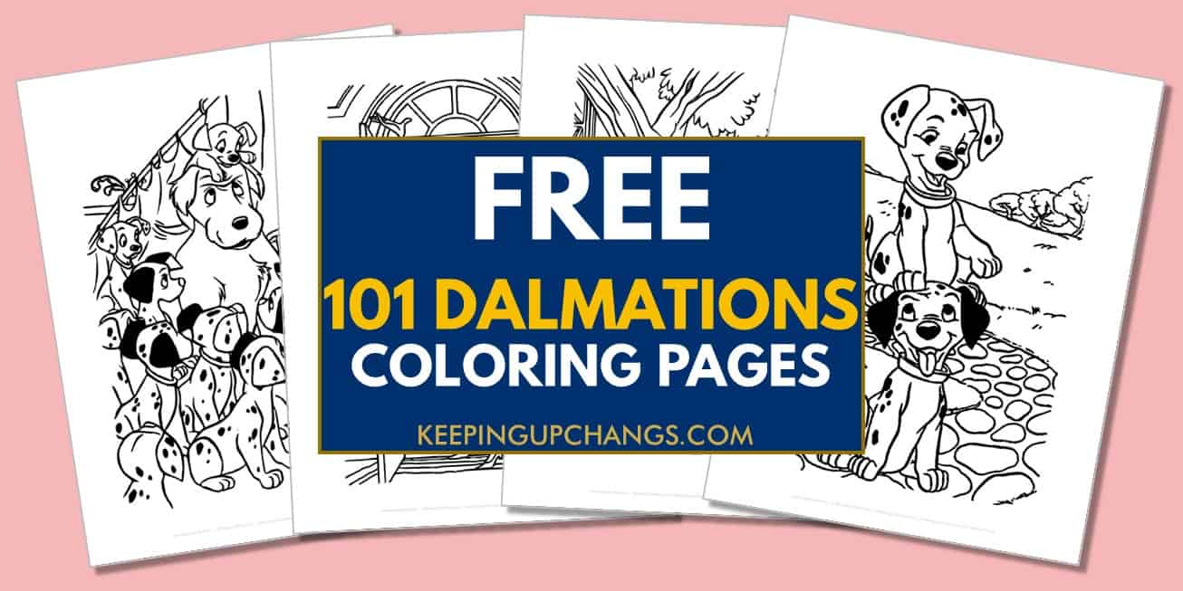spread of 101 dalmations coloring pages.