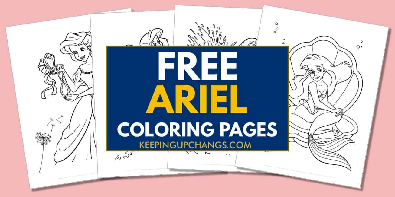 spread of ariel coloring pages.