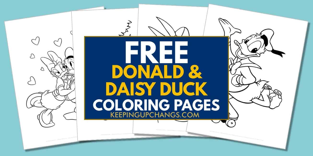 spread of donald, daisy duck coloring pages.