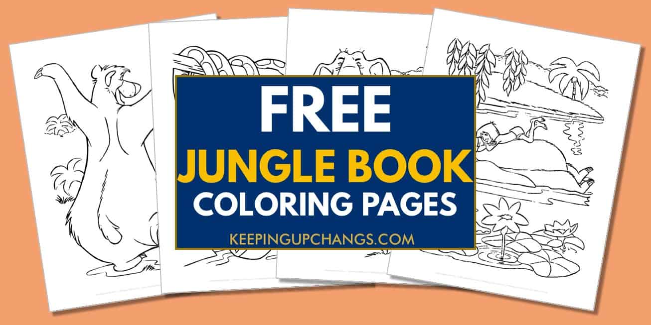 spread of jungle book coloring pages.
