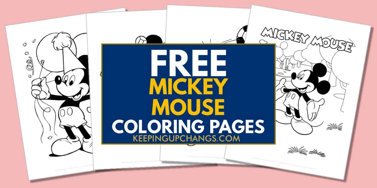 spread of mickey mouse coloring pages.