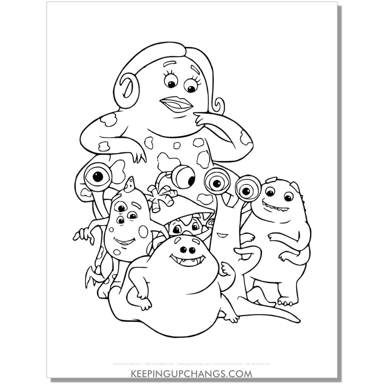 monsters university coloring page, sheet.