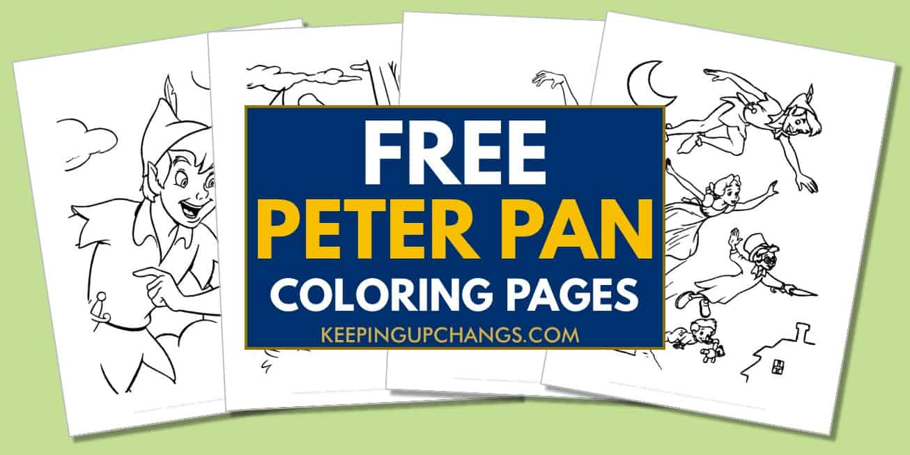 spread of peter pan coloring pages.