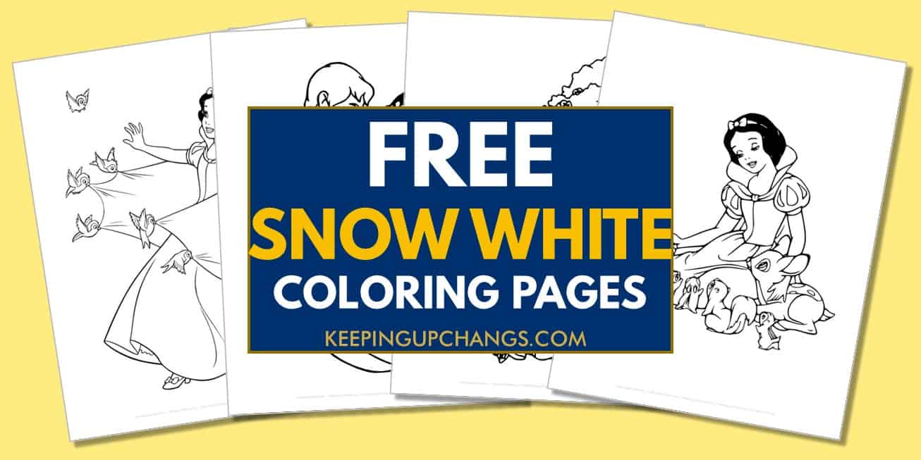 spread of snow white coloring pages.