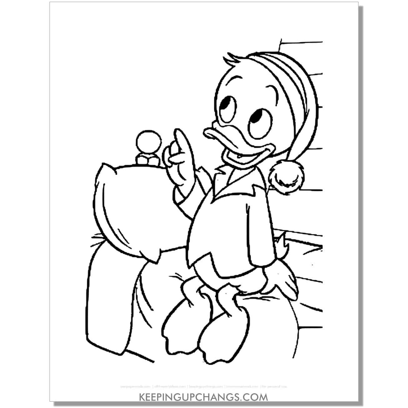 free donald duck nephew huey, dewey, or louie coloring page, sheet.