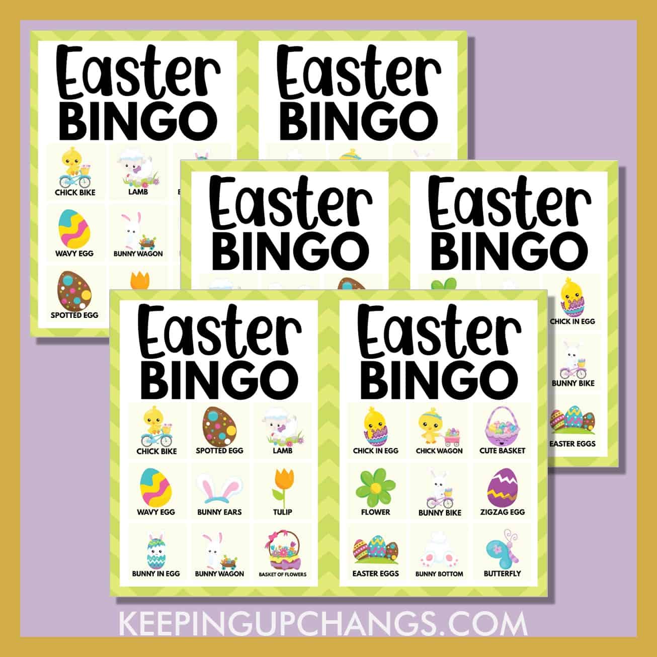 free easter bingo 3x3 game cards.