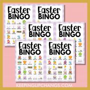 free easter bingo 5x5 game cards.