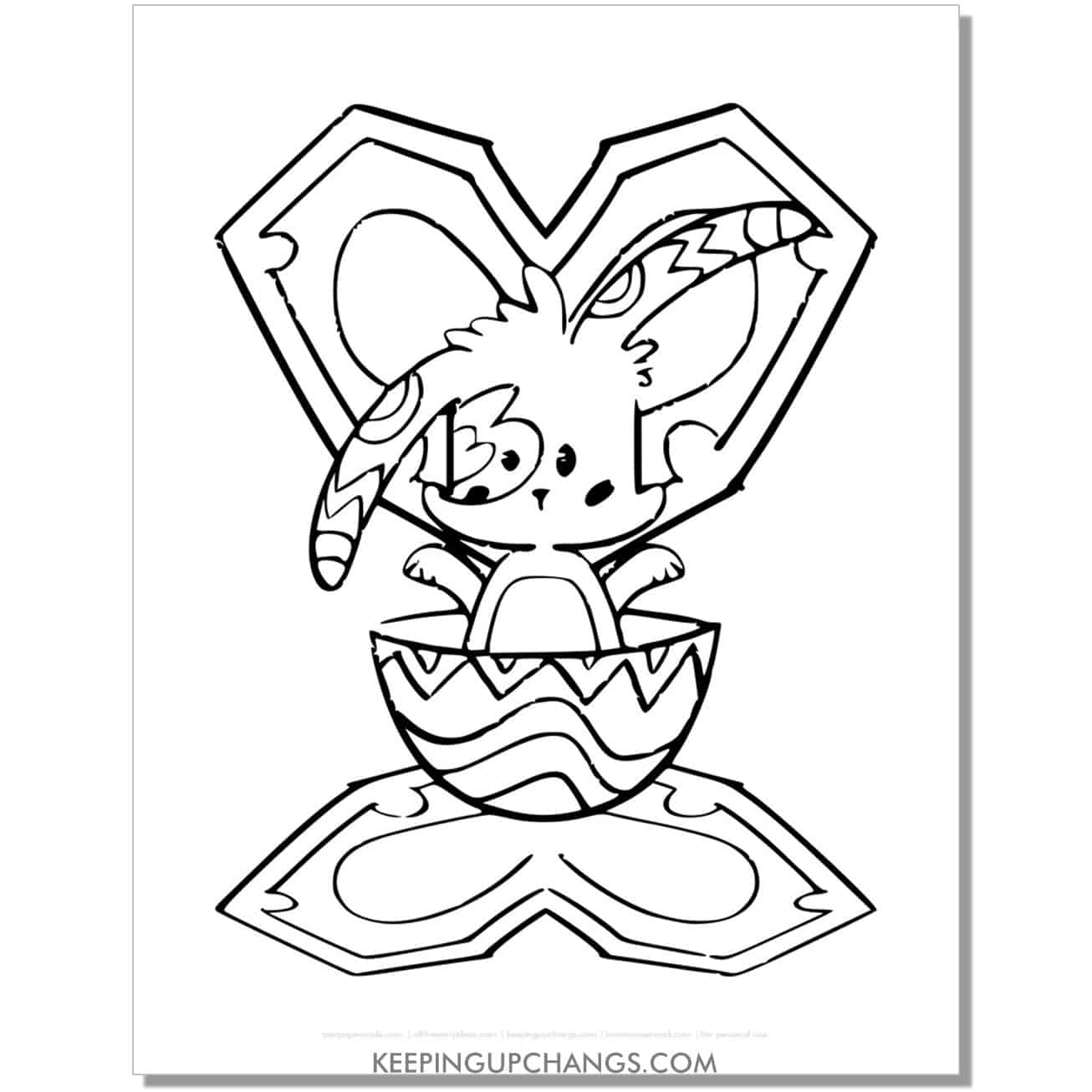 easter bunny sketch coloring page, sheet.