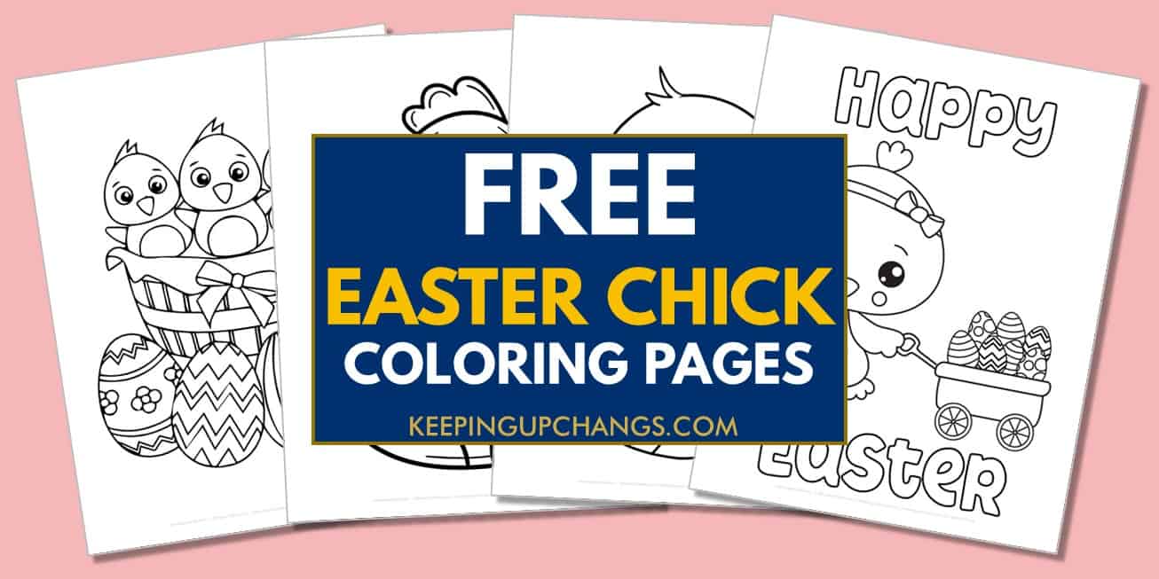 spread of easter chick coloring pages.