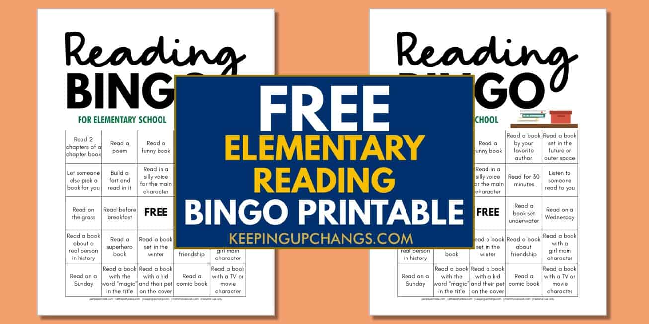free elementary school reading bingo challenge printable.