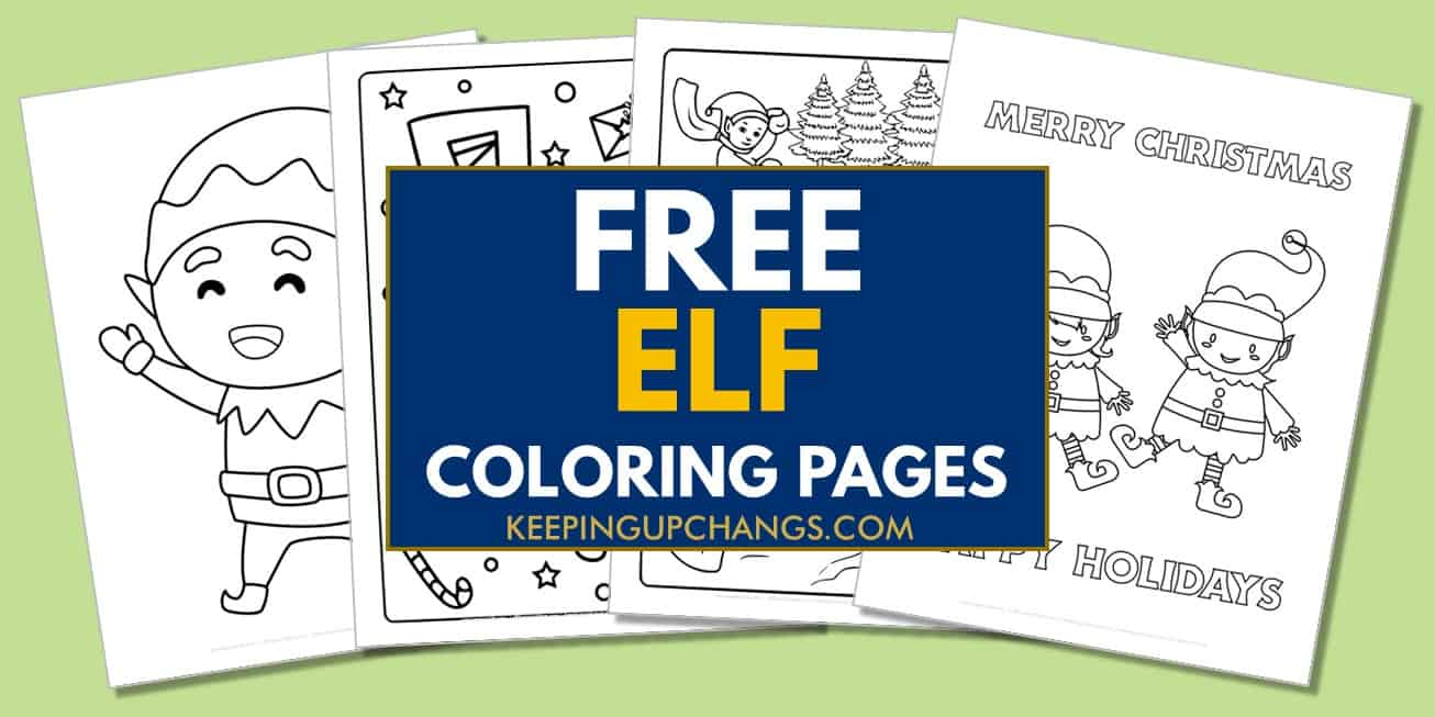 spread of free elf coloring pages.