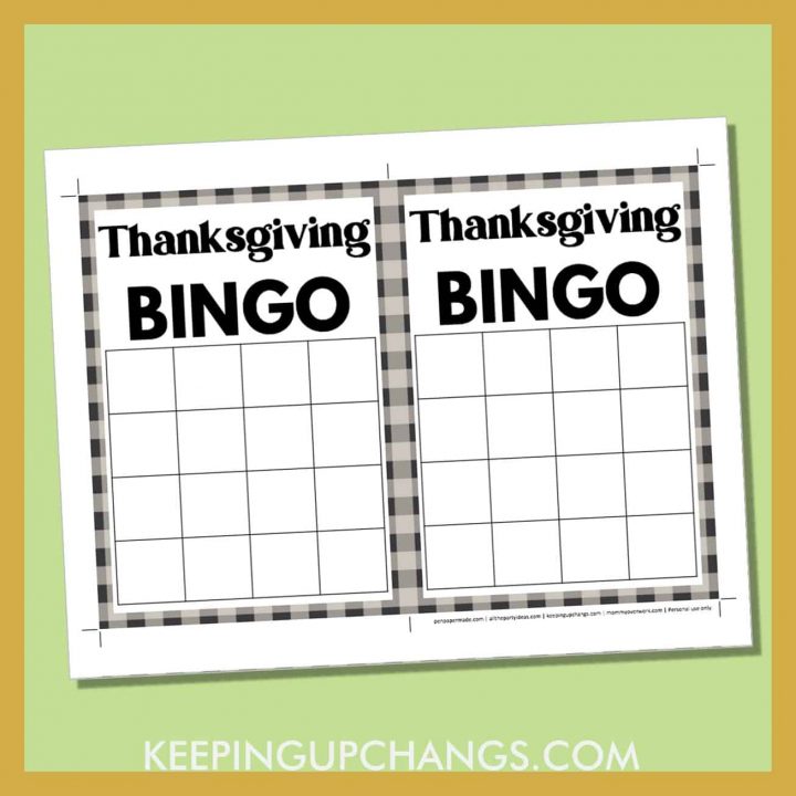 Thanksgiving Bingo Blank Card Templates [FREE Printables!]