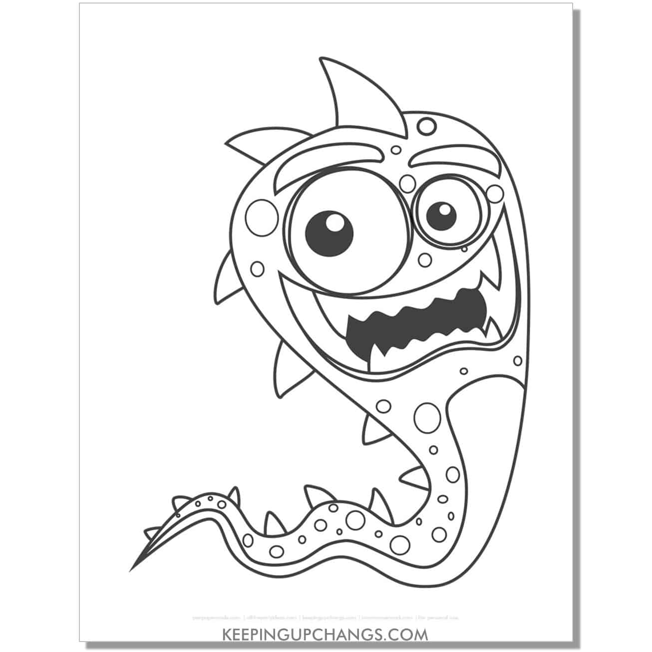 free eel monster coloring page.