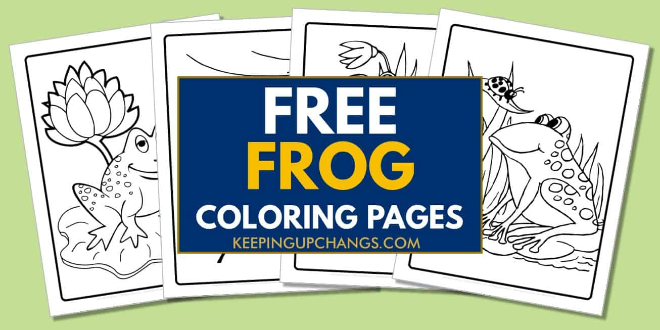 spread of frog coloring pages, sheets.