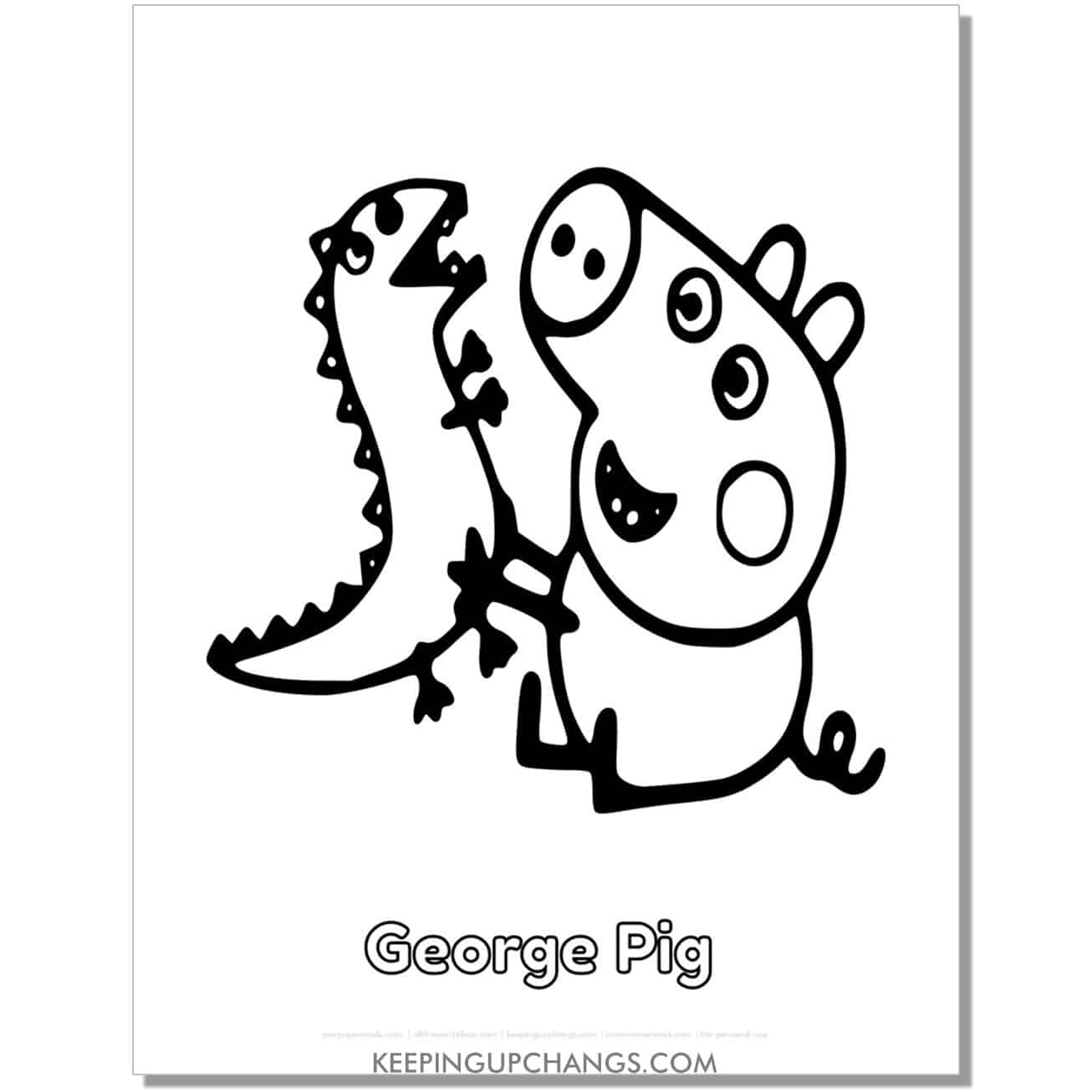 free george pig peppa pig coloring page, sheet.