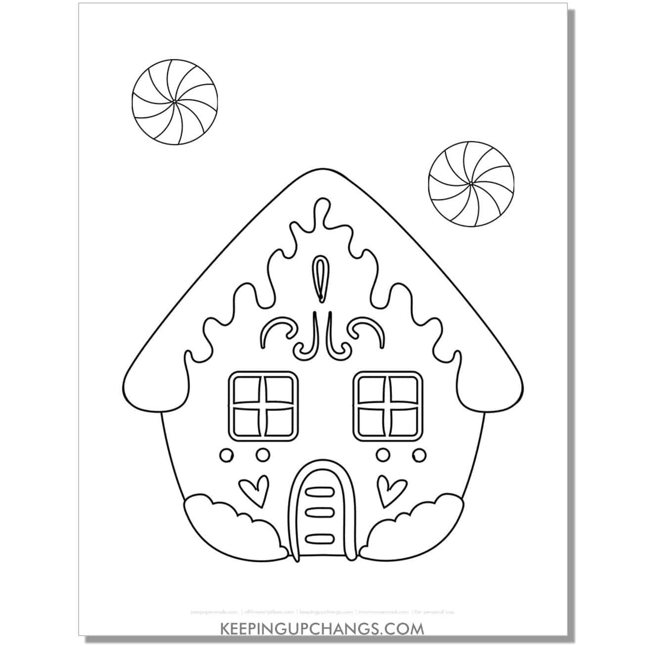 free small gingerbread house coloring page.