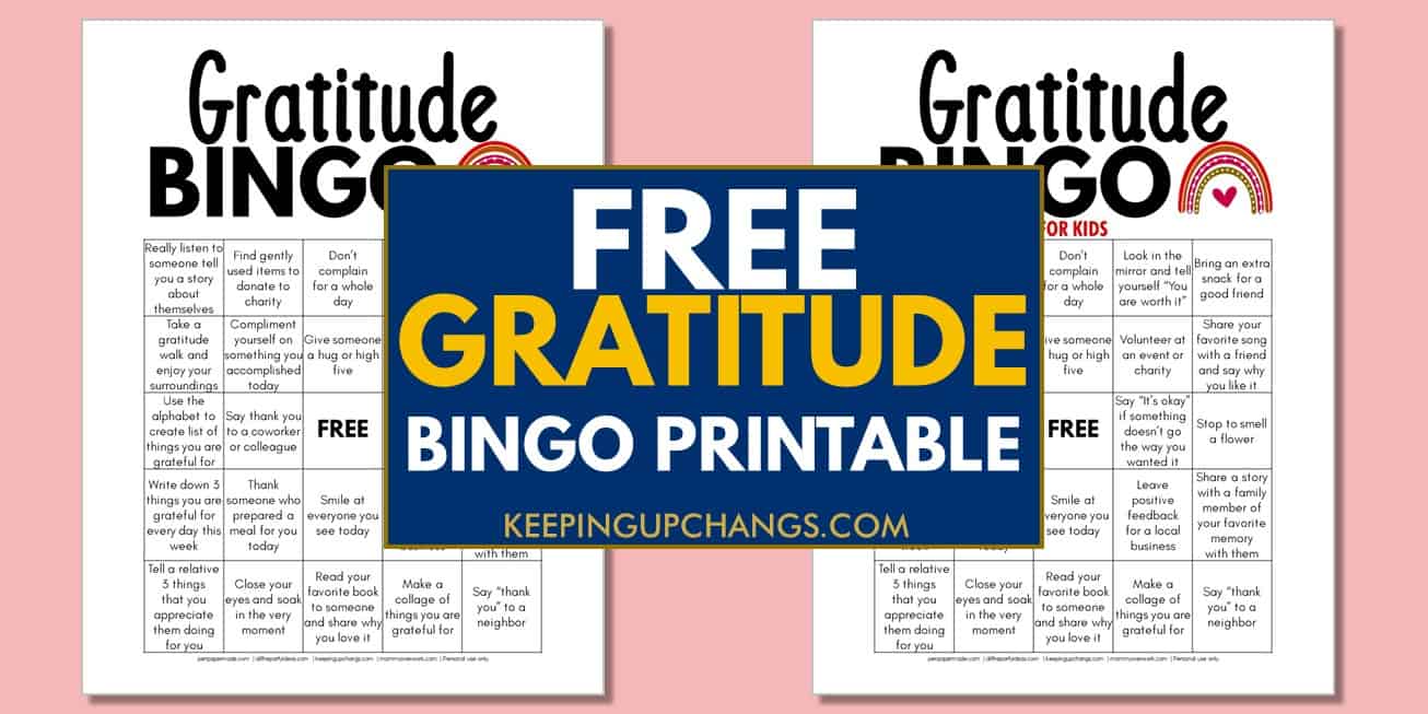 free gratitude bingo challenge printable for thanksgiving.
