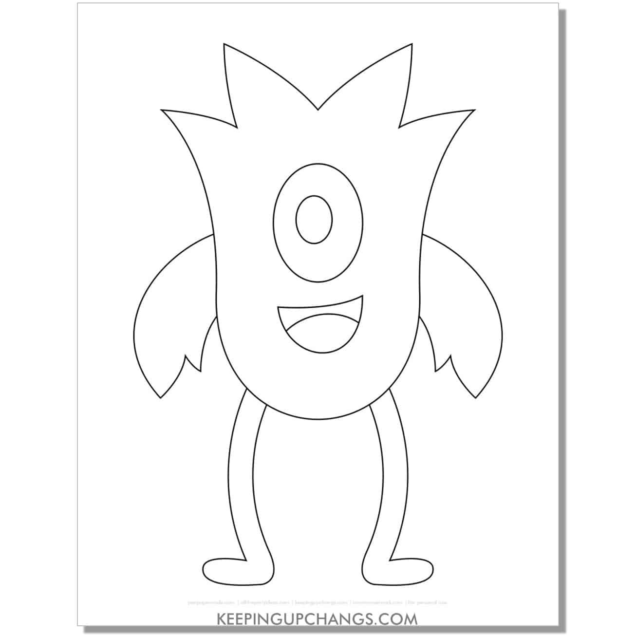 free easy plant monster coloring page.