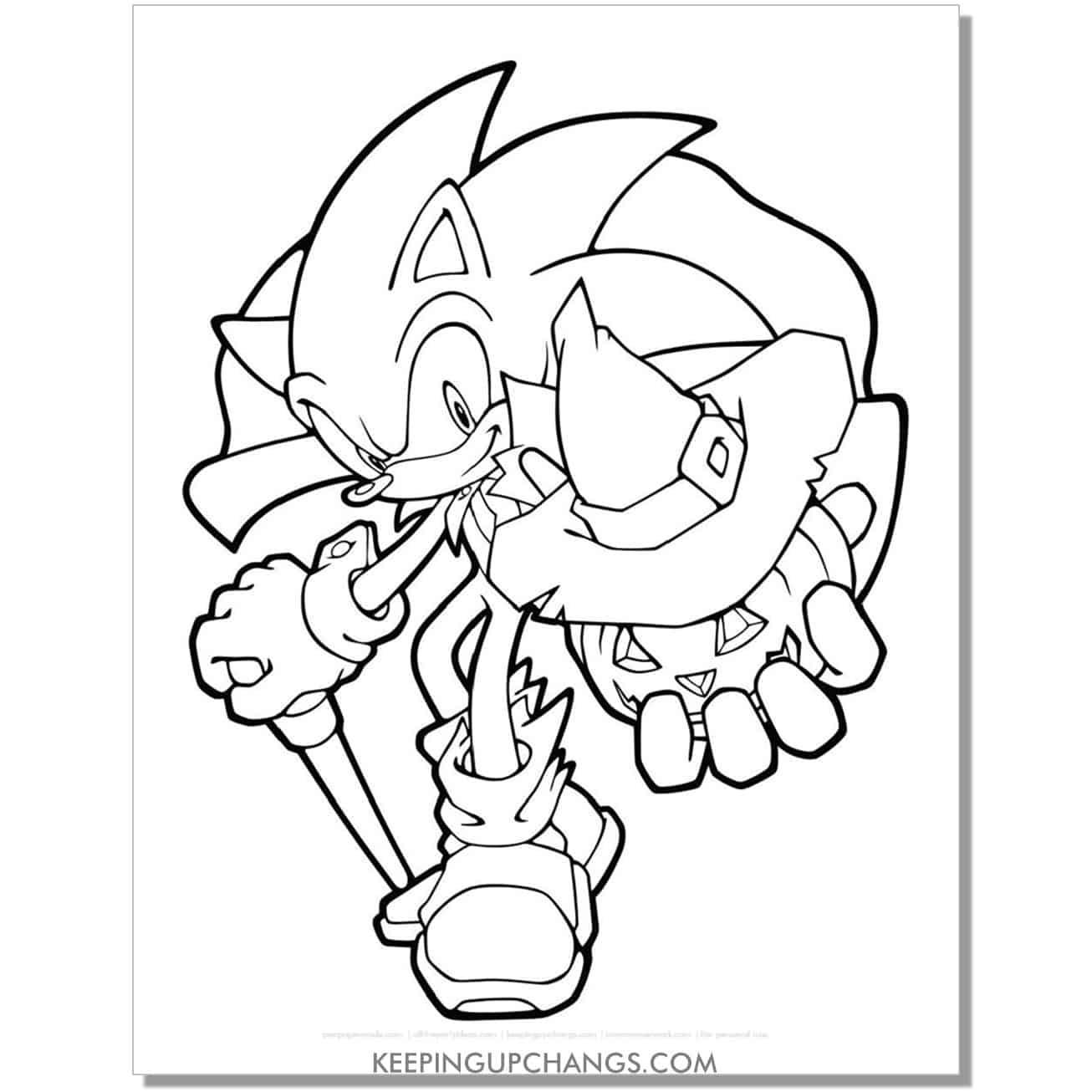 sonic halloween coloring page.