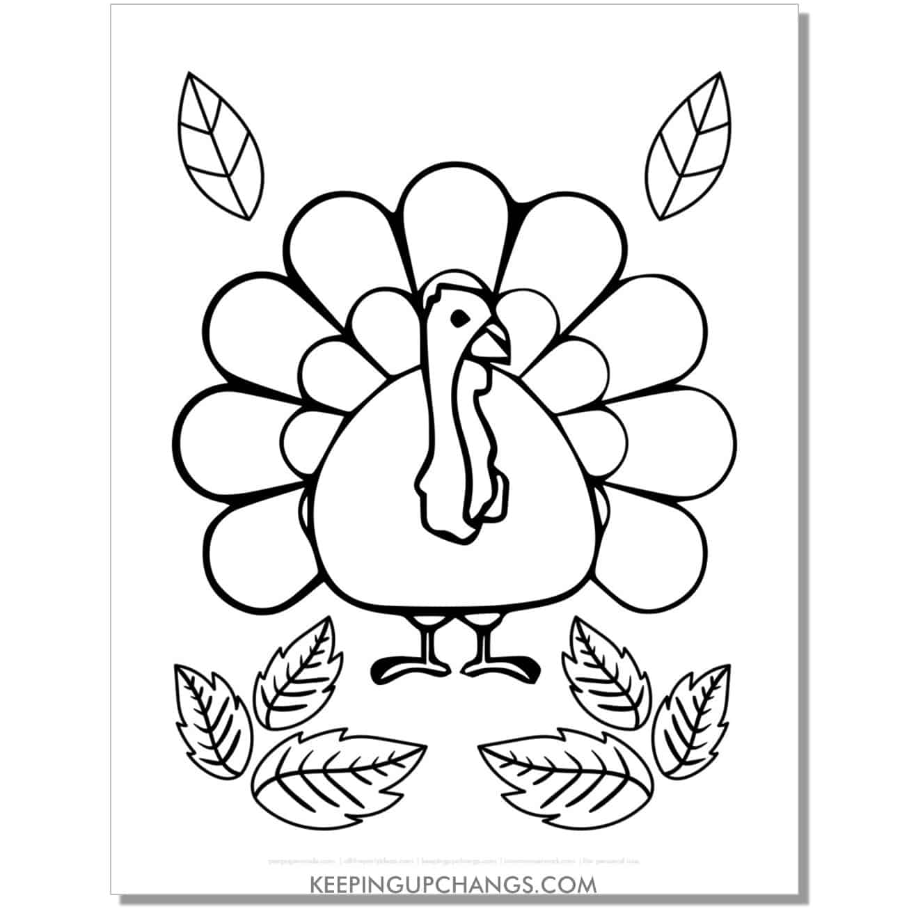 free free hand drawing turkey coloring page for fall, thanksgiving.