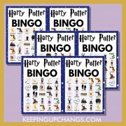 free harry potter bingo 5x5 game cards.