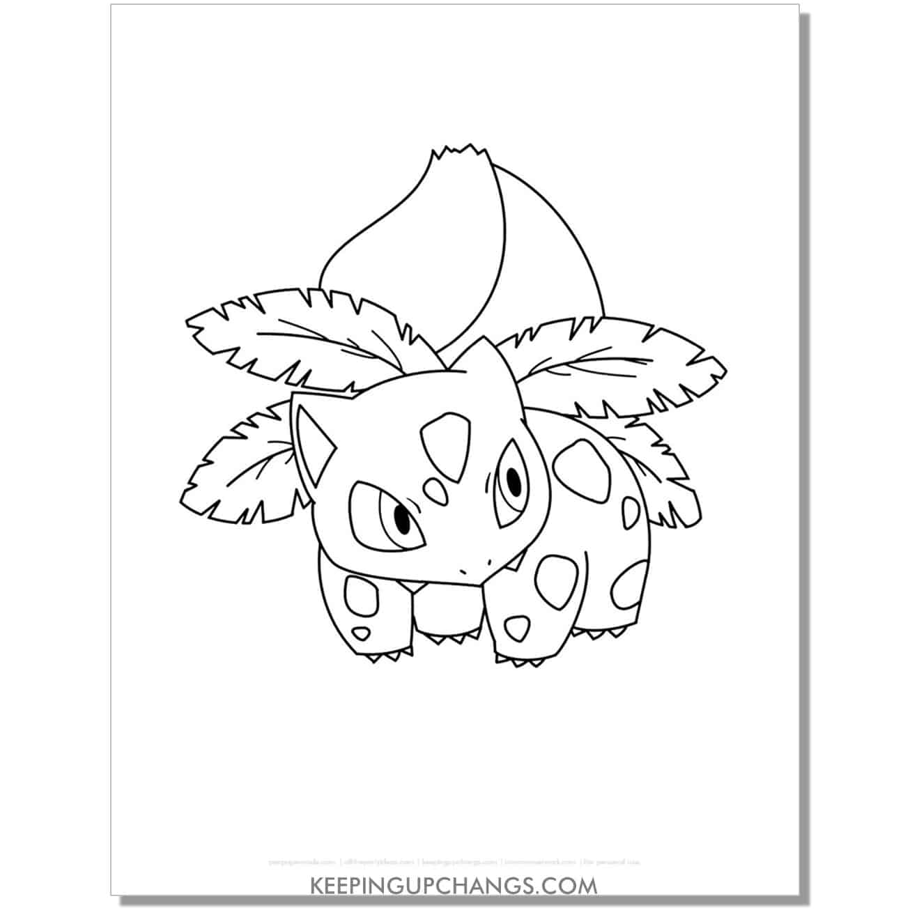 ivysaur pokemon coloring page, sheet.