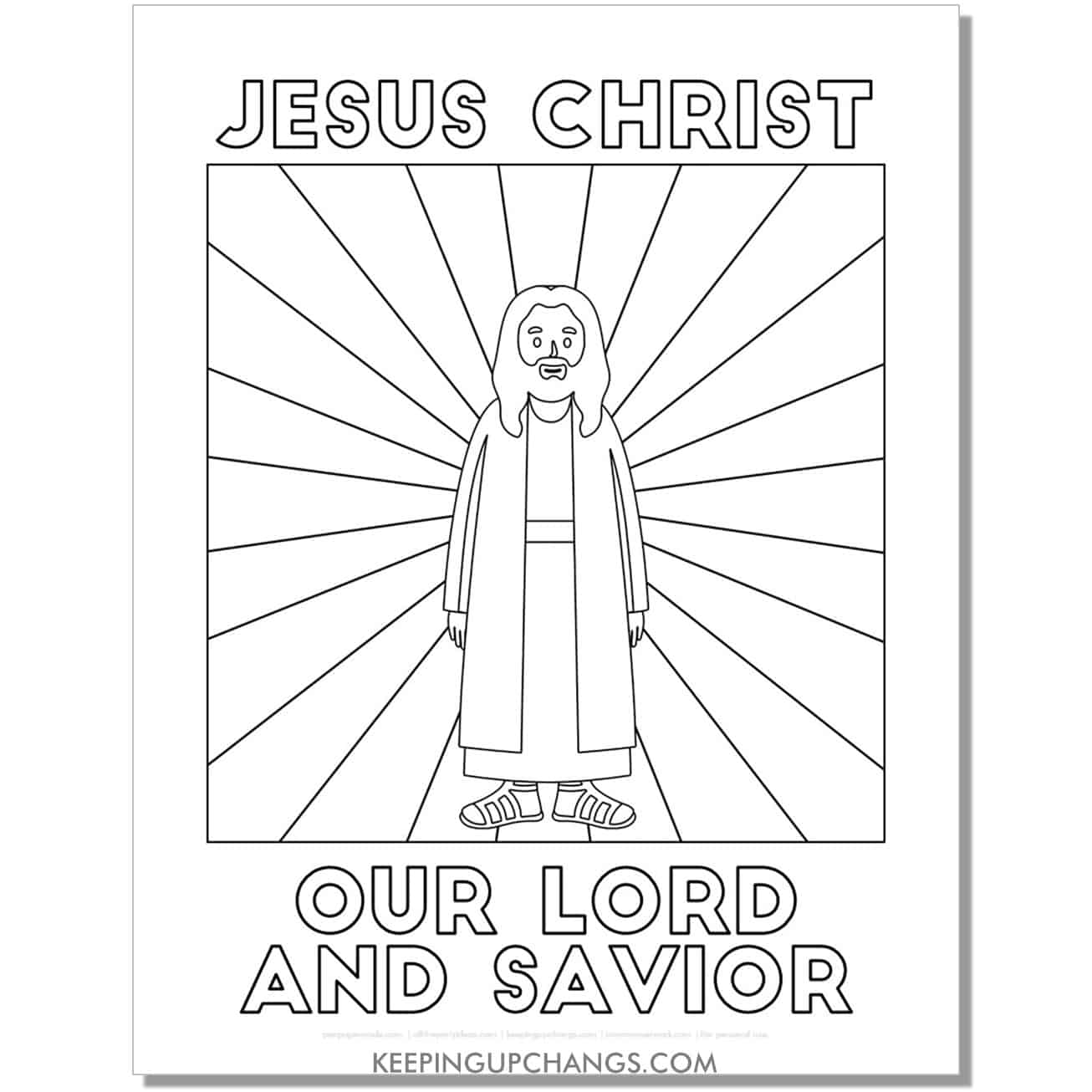jesus christ, our lord and savior religious easter coloring page, sheet