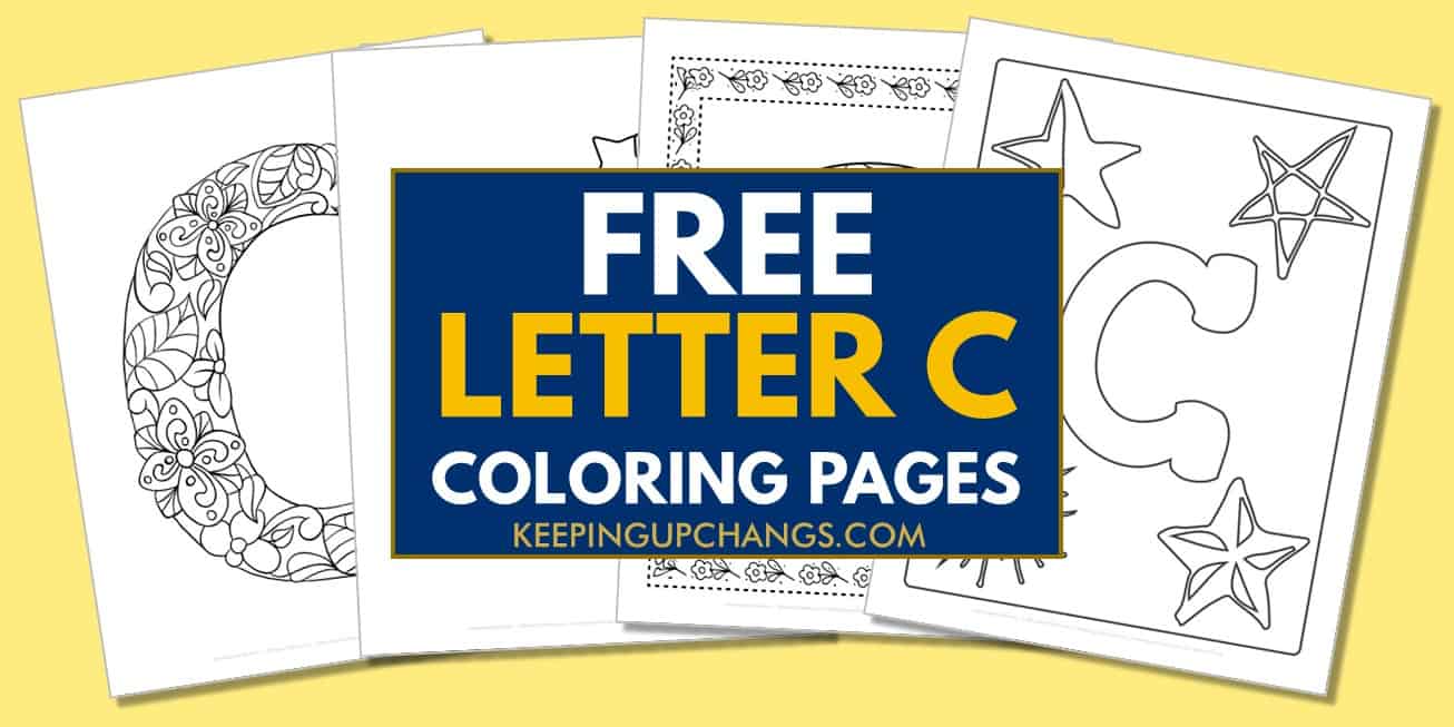 spread of letter c coloring pages, sheets.