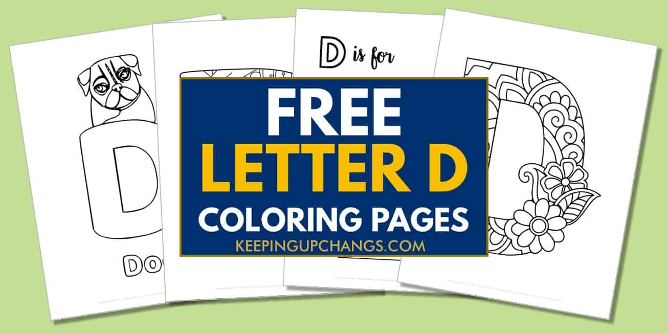 spread of letter d coloring pages, sheets.