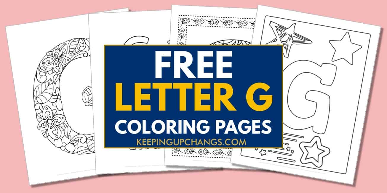spread of letter g coloring pages, sheets.
