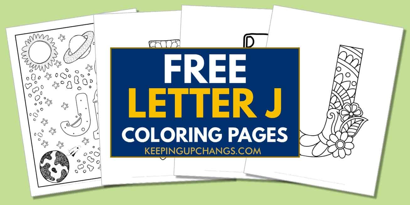 spread of letter j coloring pages, sheets.