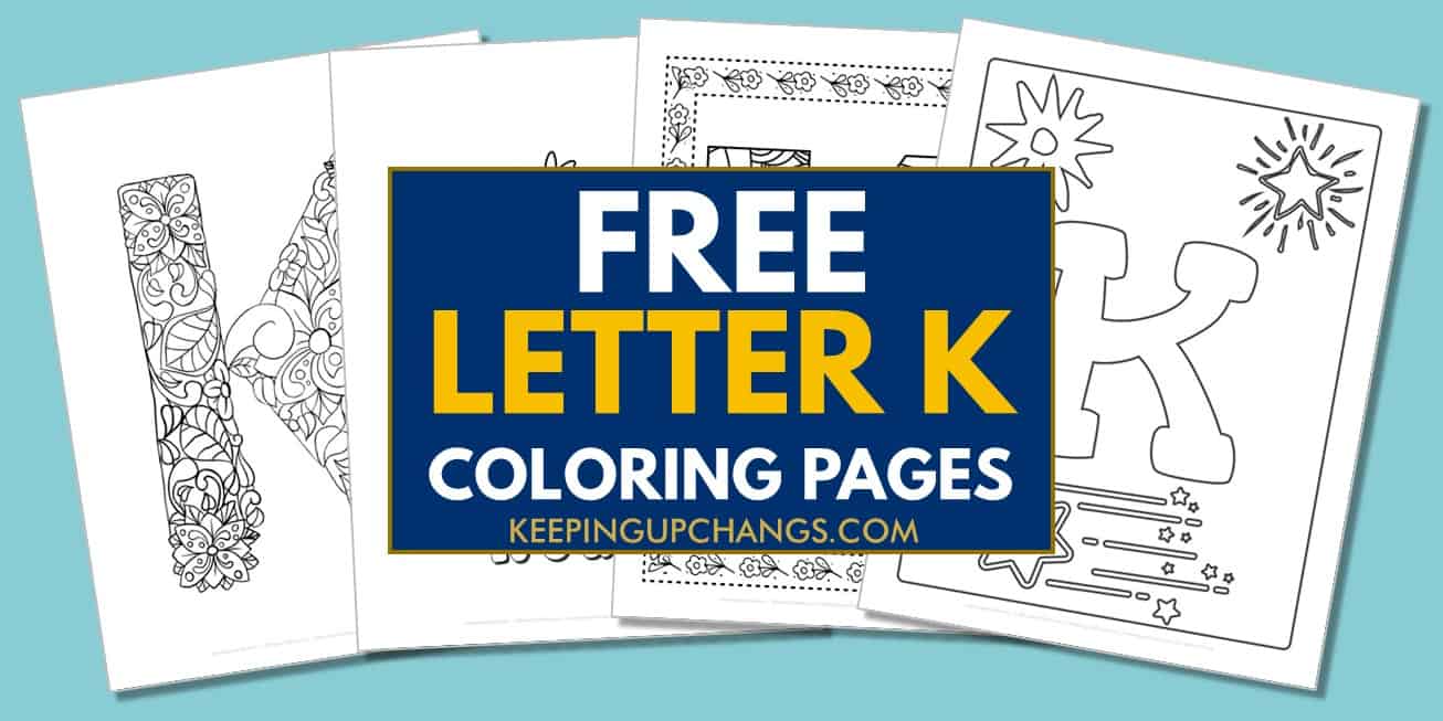spread of letter k coloring pages, sheets.