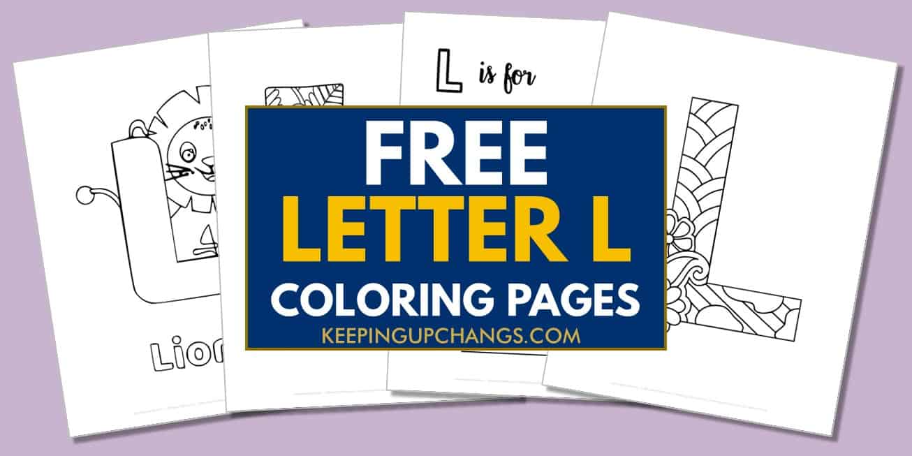 spread of letter l coloring pages, sheets.
