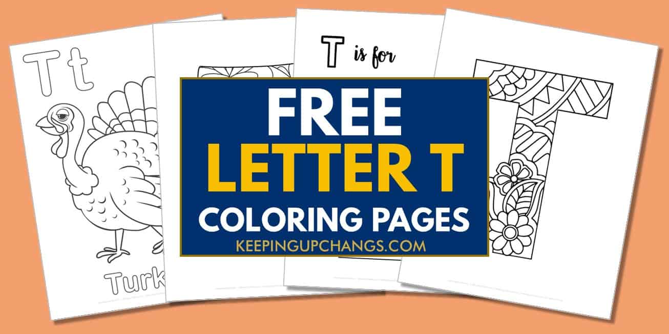 spread of letter t coloring pages, sheets.