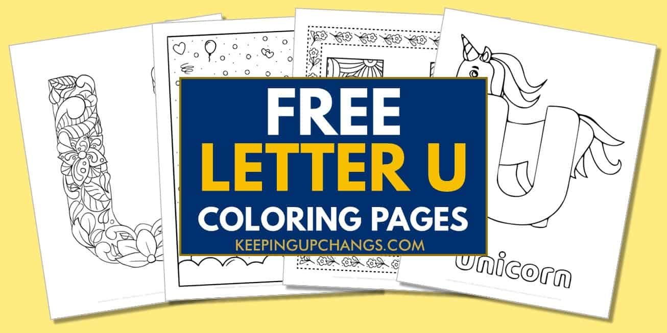 spread of letter u coloring pages, sheets.